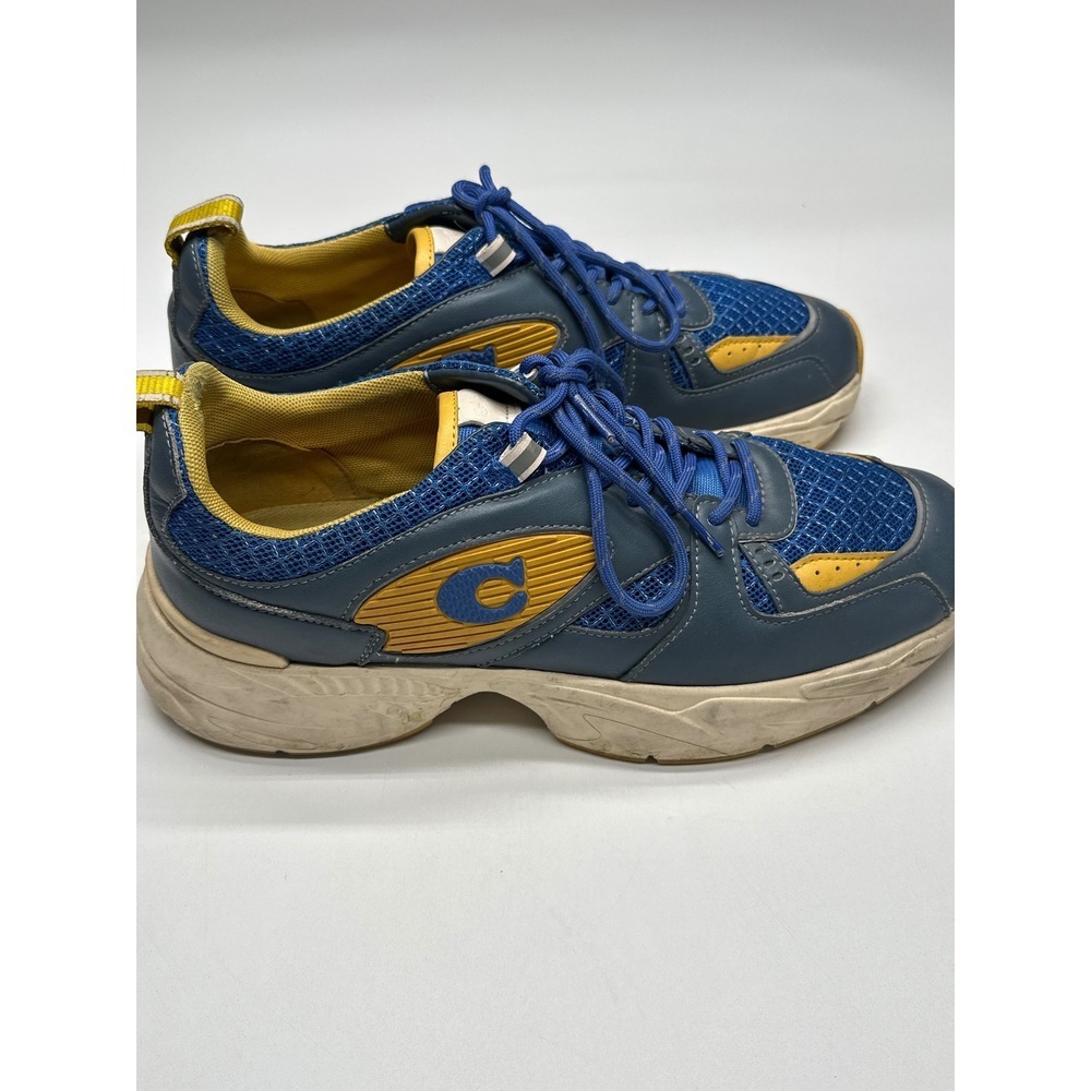 COACH LTHR Tech Runner Blue‎ Sneakers Men's Size 11.5D Designer Shoes